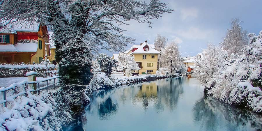 Visiting the resort town of Interlaken on Christmas Eve
